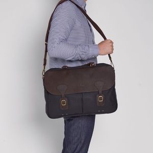 BARBOUR WAX LEATHER BRIEFCASE